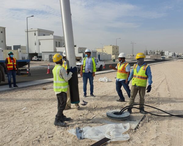 Crash test passive safe poles